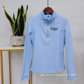 Blue Reißverschluss Baselayer Equestrian Competition Shirt